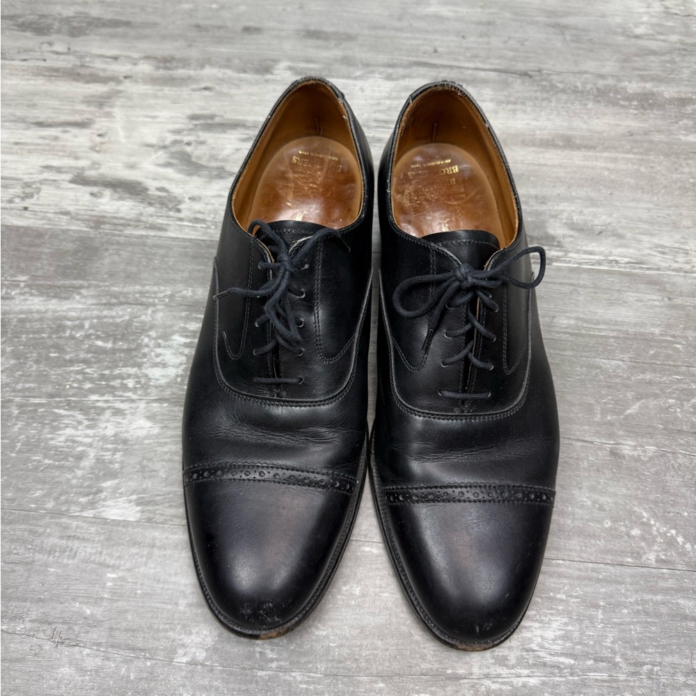 Peal & Co. Black Cap Toe Oxfords Dress Shoes 8.5 D - Picture 2 of 9